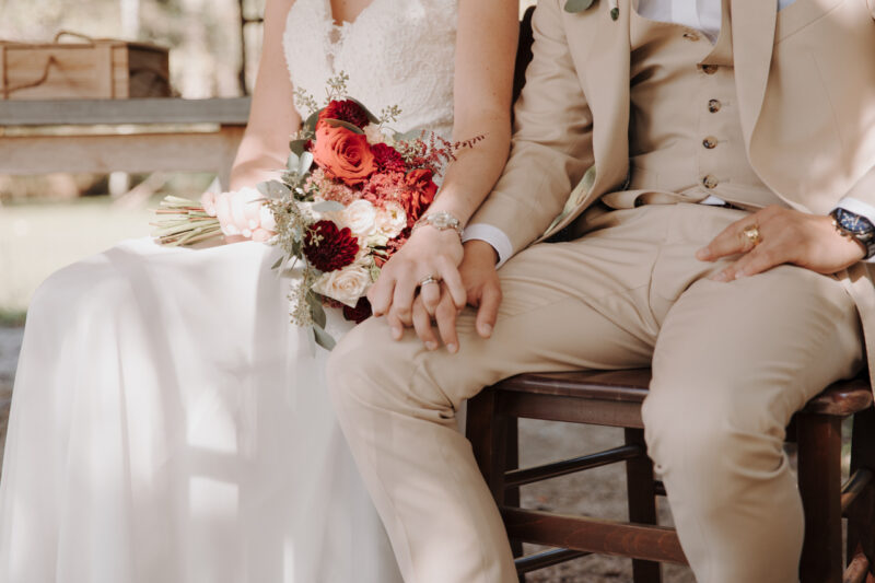 Detailaufnahme der freien Trauung am Weiher des Filzenklas