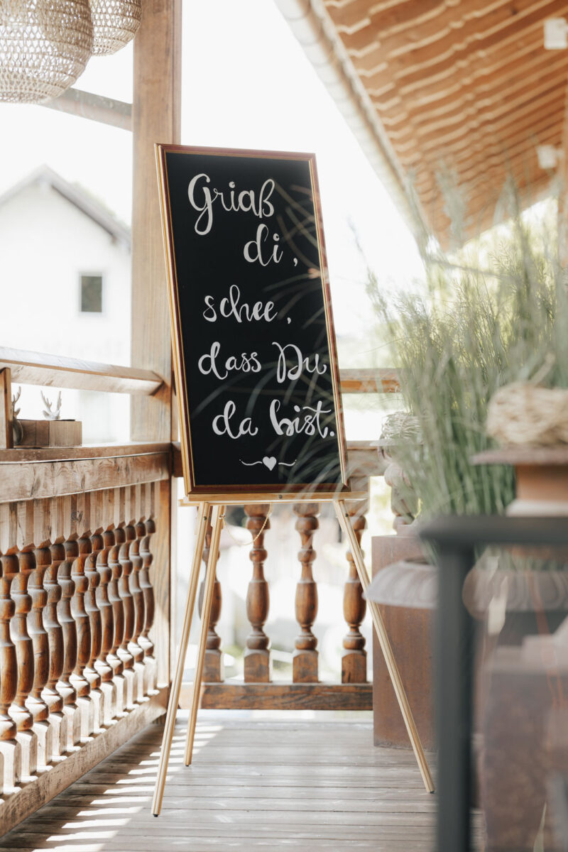 Herzlich Willkommen Tafel an der Hochzeitslocation zur Mühle in Holzham